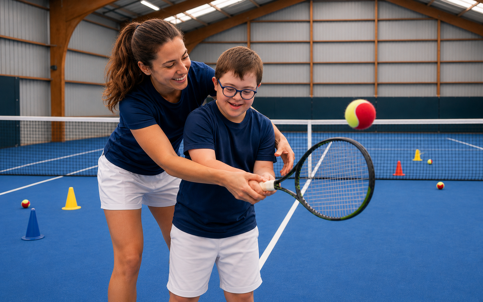 Séance de tennis adapté avec accompagnement individualisé