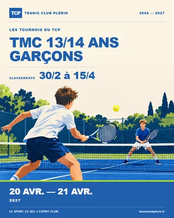 Affiche TMC 13/14 ans garçons — 20 avr. → 21 avr.