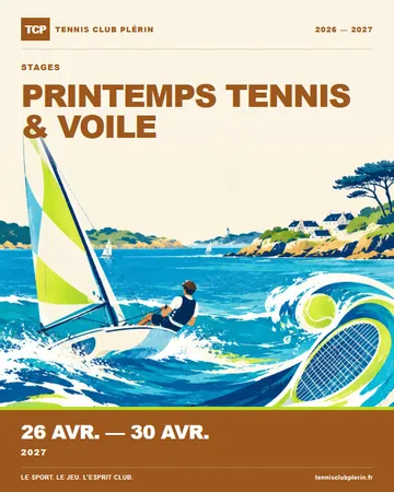Affiche Stage de printemps & voile/tennis — 26 avr. → 30 avr.