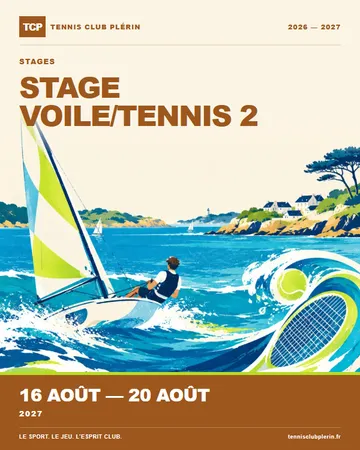 Affiche Stage voile/tennis 2 — 16 août → 20 août