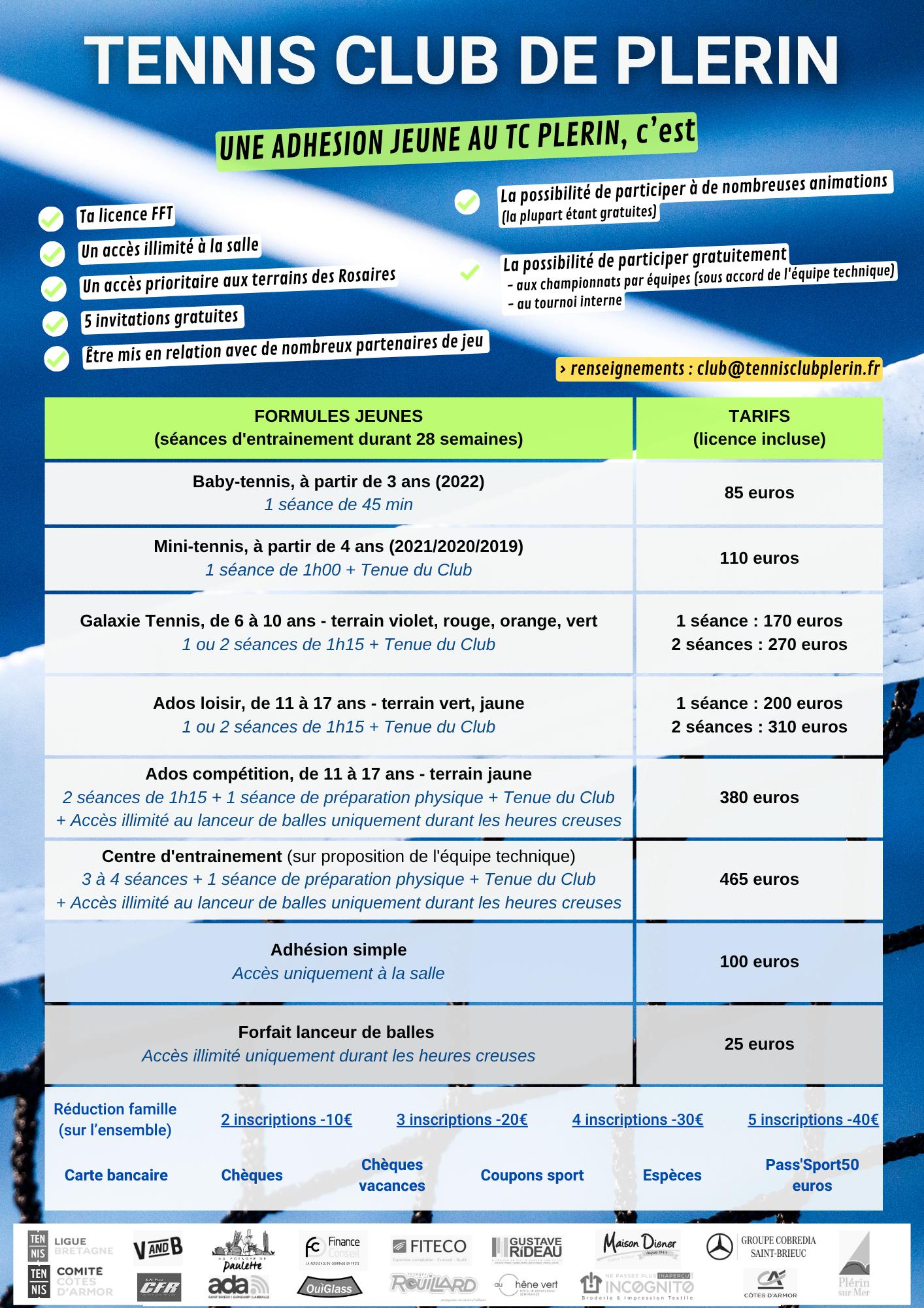 Tarifs TCP Jeunes